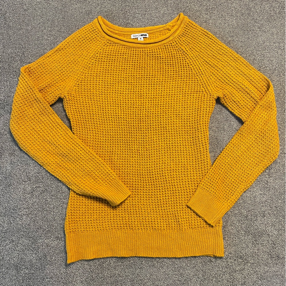 Fashion Nova Mustard Knit Top